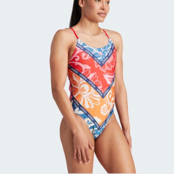 adidas x FARM RIO Swimsuit - Vivid Red/Bliss Pink - NWT - Picture 3 of 6